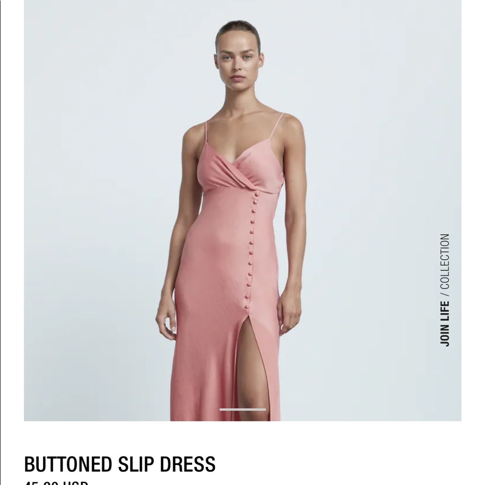 Pink buttoned slip dress